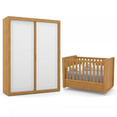 Jogo de Quarto Infantil Tutto New com Guarda Roupa 2 Portas e Berço - Matic Móveis