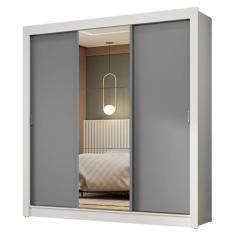 Guarda-roupa Casal 3 Portas de Correr com Espelho Nobre Madesa