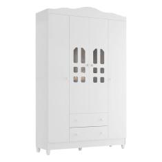 Quarto de Bebê New Selena 4 Portas com Berço Lila e Cômoda Gran Selena Branco Brilho e Colchão Gazin – Carolina Móveis