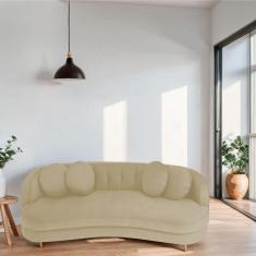 Sofá Curvo 2 Lugares Orgânico Luxo Panamá 160cm Suede Branco