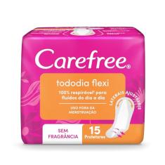 Protetor Diário Todo Dia Flexi sem Perfume, Carefree, 15 Unidades