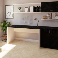 Mesa Reta Corp 25mm 160cm Bramov Móveis Branco/preto