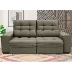 Sofá 3 Lugares Linoforte Benetton Retrátil e Reclinável, Revestido em Tecido Suede - 200cm de Largura