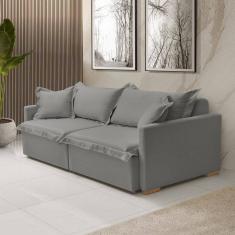 Sofá Cama Portinari 2 Lugares Retrátil Claro 216 Cm Cinza