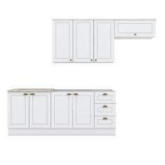 Cozinha Modulada Nova York 5 Peças Branco HP com Tampo Cooktop Calcare