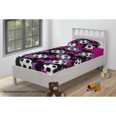 Jogo De Lençol Solteiro 3 Peças Conjunto Futebol Bolas e Estrelas Rabi