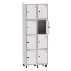 Armário Guarda Volume Locker Roupeiro 2 Vãos 8 Portas Aço GRP502/8 Cin