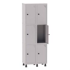 Armário Guarda Volume Locker Roupeiro 2 Vãos 6 Portas Aço GRP502/6 Cin