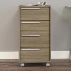 Gaveteiro Maia 4 gavetas 4 rodízios Politorno, Preto