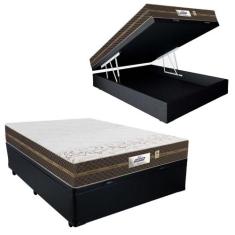 Cama Box Bau Casal + Colchao Flora (138x188x60) - Gazin