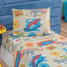 Jogo de Lençol Solteiro Jurassic 3 Peças - 100% Poliéster - Top Chick