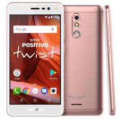 Smartphone Positivo Twist S511 Rosa com 16GB, Tela 5”, Android 7.0, Dual Chip, Câmera 8MP, 3G, Wi-Fi, Bluetooth e Processador Quad-Core de 1.2 Ghz