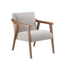 Poltrona Flávia I Bege e Nogueira