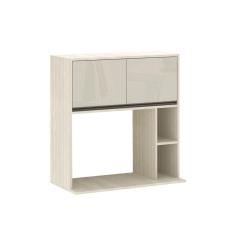 Armário Aéreo de Cozinha 80cm 2 Portas 4 Prateleiras e Nicho Microondas Linea Luciane Móveis