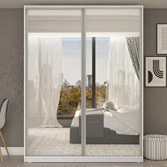 Guarda Roupa Solteiro 2 Portas de Correr com Espelho 3 Gavetas Belluno RR Móveis