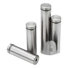 Kit 4 Unid Prolongador 25X100 Inox Suporte Vidro, Mad Painel