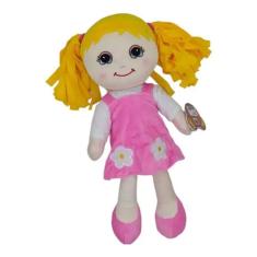 Boneca de Pano C/ Vestido de Florzinha - Bbr Toys