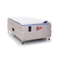 Cama Box + Colchão Castor Solteiro Super Luxo Vitagel One Face Pocket 