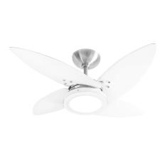 Ventilador De Teto Tron Azzam Led 4 Pás Branco / Alumínio 127v