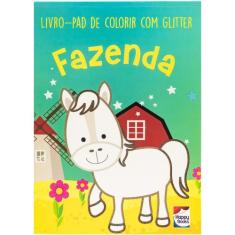 Livro - Livro-pad de colorir com Glitter: Fazenda