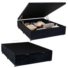 Cama Box Baú Viúva SerenePrime Suede Preto 128x188x44