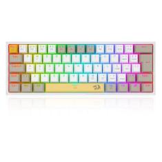 Teclado Redragon Fizz Gamer Mecânico RGB Switch Brown - Amarelo Branco