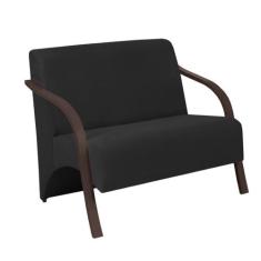 Poltrona Decorativa 2 Lugares Vênus Braço Pé Madeira D Salla Suede, Pr