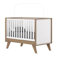 Berço Mini Cama Confete Móveis Branco/Jequitibá HP - Henn