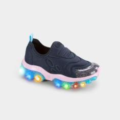 Tênis Infantil de Luz Bibi Roller Celebration 2.0 Azul Naval e Sugar-Feminino