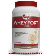 Whey Fort Whey Protein 3W Concentrado, Isolado e Hidrolisado Vitafor Pote 900g Sabores-Unissex