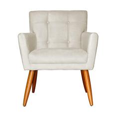 Poltrona Decorativa Onix Suede Bege - DS Estofados