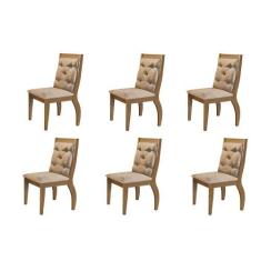 Conjunto Com 6 Cadeiras Lucy Rufato Mdf