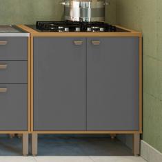 Balcão Belém Brasileira para cooktop com 2 portas e 4 pés - Incorplac