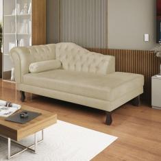 Diva Recamier Dora 160cm Lado Direito Suede Bege