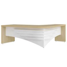 Mesa Diretor Em L Lado Esquerdo 200x180cm Corp A06 Carvalho/branco - Mpozenato