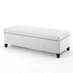 Recamier Bau Veneza 1,20m Suede Branco  - Clique Decor - Clique decora