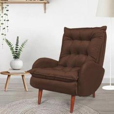 Poltrona Anatomica Pes De Madeira Eloa - CIA do Estofado