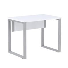 Mesa Escritório P25 Tub Pandin 90 cm (larg) Tampo Mdp Branco Pé Aço Tubular Cinza