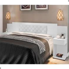 Cabeceira Box Bruna Branco com Capitonê Branco - Mais de Casa