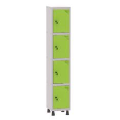 Armário Guarda Volume Locker Roupeiro 1 Vão 4 Portas Aço GRF501/4 Cinz