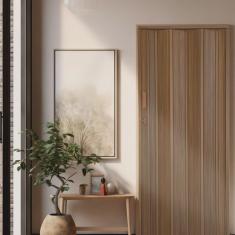 Kit com 2 Portas Sanfonada de Pvc 210x105cm Bariri Imbuia