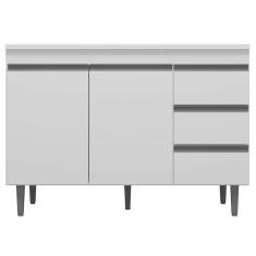 Balcão Gabinete De Pia 100cm Sem Tampo 2 Portas Branco