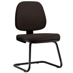 Cadeira Para Escritório Job L02 Fixa Suede Marrom