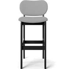 Banqueta Alta Para Cozinha Madeira Fixa Betta L02 Preto Facto Cinza - Lyam Decor