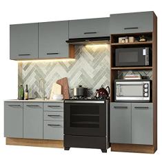 Armário de Cozinha Completa 270cm Rustic/cinza Agata Madesa 08