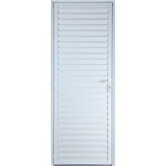 Porta De Alumínio Palheta Ventilada 2,10 X 0,80 Esquerda Linha All Sof