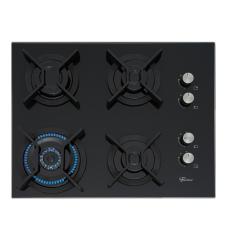 Cooktop 4 Bocas Fischer Tripla Chama  Infinity Mesa Vidro - Preto