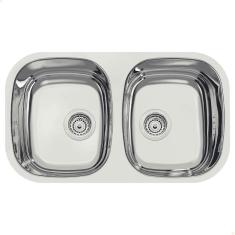 Cuba Dupla Tramontina Isis 2C 34 BL Prime em Aço Inox Alto Brilho 72x40 cm com Válvula 94030203