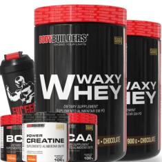 Kit 2x Waxy Whey 900g + 2x BCAA 4,5 100g + Power Creatina 100g + Coque