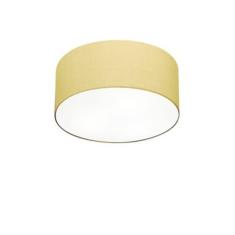 Plafon Cilíndrico Md-3010 Cúpula Em Tecido 30x12cm Algodão Crú - Bivolt